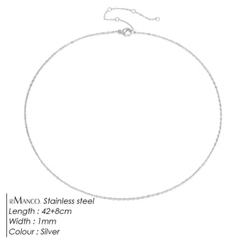 eManco Fine Chain Necklace Stainless Steel Gold Color Pendants Short Long Statement Women Colar Gift Stainless Steel Jewelry PlatiNum