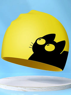 Cuffia da nuoto per gatti carini per orecchie a pelo lungo Proteggi i bambini Cuffia da piscina in silicone elastico impermeabile per bambini Cuffia da bagno Cappello da sub