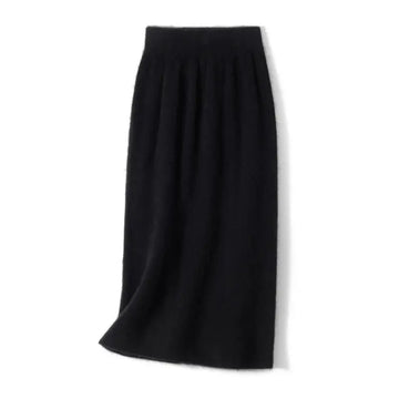 Autumn Winter Knitted Woolen High Waist Slim Fit Half-length Skirt Women's Mid-length Wrap Bodycon Skirt Elegant Commute Style PlatiNum