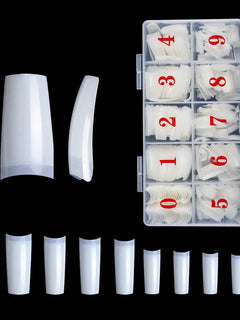 500pcs French Nail Tips Clear Nature False Half Cover Press On Acrylic Nails Mixed Size Fake Nails DIY Manicure Extension Tools 2028