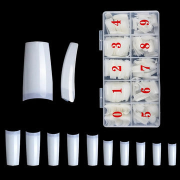 500pcs French Nail Tips Clear Nature False Half Cover Press On Acrylic Nails Mixed Size Fake Nails DIY Manicure Extension Tools 2028