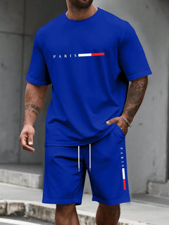 Tuta da uomo 2 pezzi Camicia a maniche corte con scollo a O Pantaloncini Set Tuta da corsa da uomo T-shirt taglie forti Abbigliamento uomo T-shirt estiva