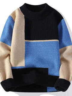 Color Matching Winter Knitted Sweater High-quality New Pullover Loose and Warm Thick Street Autumn Wool 2023 New