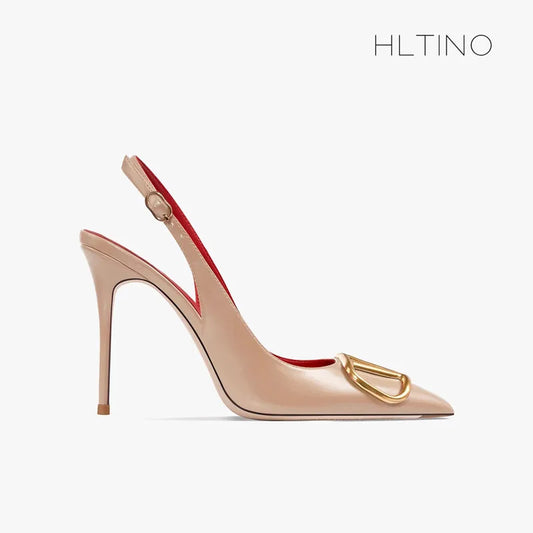 HLTINO Fahion Slingback Black Comfortable Women Summer Shoes Very High Heel Sandals 2025 Trend for Wedding Party Dress
