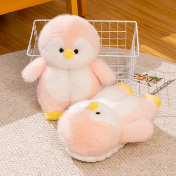 Cute Penguin Plush Slippers,Winter Warm Full-Coverage Home Slippers,Cartoon Animal-Themed, Non-Slip, Thick-Soled Women's Indoor