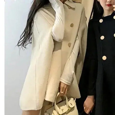 Autumn Winter Plus Size Women Coat Woolen Cloth Cloak Loose Overcoat Female High Quality 2025 Manteau Femme Hiver Oversize