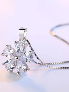 Collana in Argento 925 con Zirconi per Donne, Gioielli Placcati Oro 18k, Ciondolo in Argento Sterling, Regalo per Feste di Compleanno