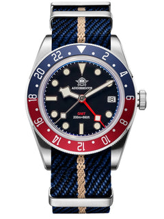 ADDIESDIVE Hot Sale GMT Movement Quartz Watch Stainless Steel Super Luminous 200M Diver Watches For Men AD2044 Relogio Masculino