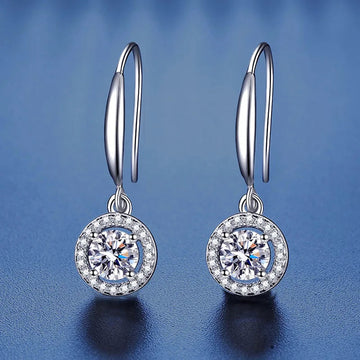 New 925 Sterling Silver Earrings Moissanite for Women Exquisite Luxury Wedding Engagement Jewelry Fashion Gift High Quality PlatiNum