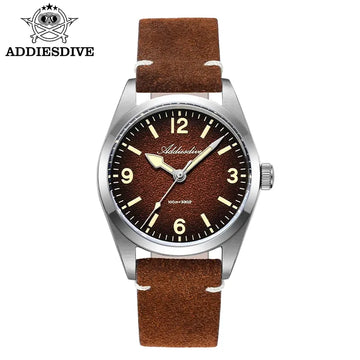 ADDIESDIVE Men's Quartz Watch 36mm Luxury Men's Watch Sapphire Glass 100M Water-Resistant Wristwatch C3 Vintage Luminous AD2544