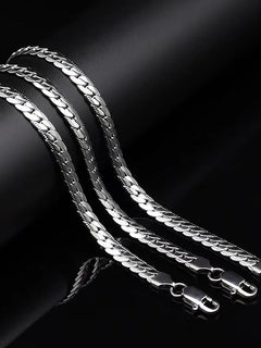 20-60 cm 5 mm colore argento marchio di lusso design nobile collana a catena per donna uomo moda gio