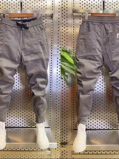 2026 Summer New Men's Casual Pants Solid Color Versatile Slimming Dad Trousers Solid Color Jogger Cargo Pant