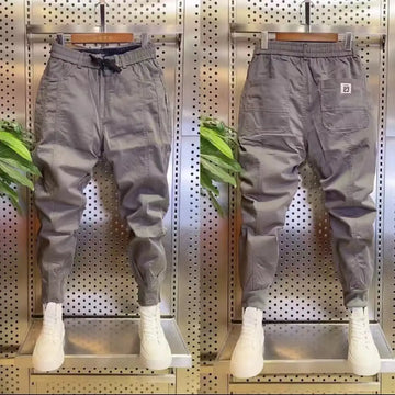 2026 Summer New Men's Casual Pants Solid Color Versatile Slimming Dad Trousers Solid Color Jogger Cargo Pant