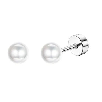 Florideco 1 paio di orecchini a bottone ipoallergenici con retro piatto per donna uomo orecchini a bottone per cartilagine in acciaio inossidabile chirurgico platinumshop