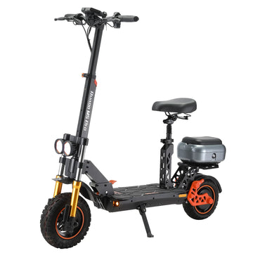 Monopattino Elettrico 1200W, Autonomia 80km, Batteria 48V 20.8Ah, Freni Idraulici, Pieghevole, con Sedile e Vano Portaoggetti, Pneumatici 11"/10"