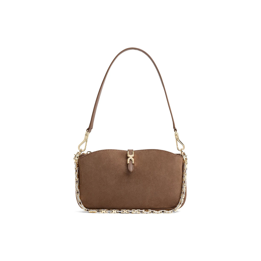 CHARLES&KEITH Synthetic Leather Baguette Bag Underarm Shoulder Bag Small Women's Mocha Brown Mocha CK2-20782753-1