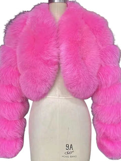 ZADORIN 2026 Chic Cropped Faux Fur Coat Woman Luxury Designer Warm Faux Fur Jackets for Woman Tops Winter Y2K Clothes Fur Coats