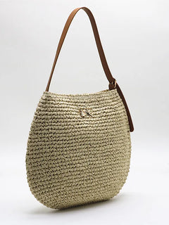 Borsa a Spalla da Donna Estiva in Paglia Intrecciata, Borsa Grande Capacità Artigianale in Rattan, Borsa Tote di Lusso Designer da Spiaggia
