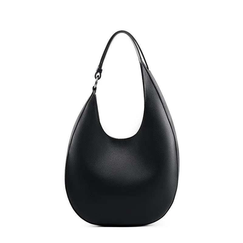 2025 New Genuine Leather Women Half Moon Bag Shoulder Ladies Luxury Underarm bag Commuter Shopping Handbag Bag For Women Gift
