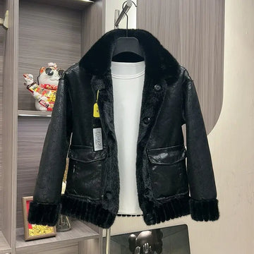 Trend Winter Luxury Men's Clothing Warm Fur Coat Reversible Wear Fur Leather Jacket High-quality Windproof Outerwear Snow Jacket