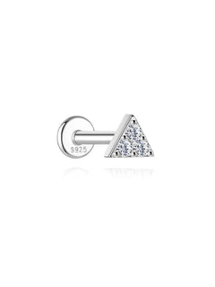 Aide S925 Sterling Silver Moissanite Silver Color Srud Earrings Women Heart Leaf Geometric DIY Ear B