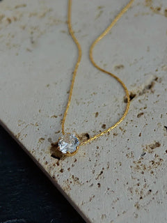 ANENJERY 316L Stainless Steel Zircon Thin Clavicle Chain Necklace for Women Festive Party Jewelry Wholesale