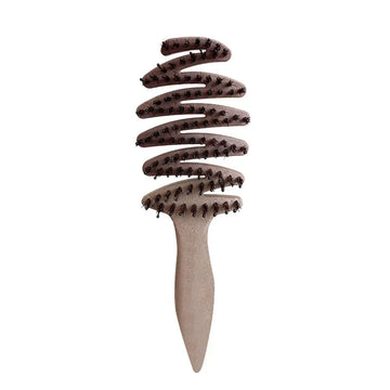 Hollow Boar Bristle Hair Comb Curly Hairbrush Fluffy Hair Care Scalp Massage Brush Rose Comb Voluminous Roots Style