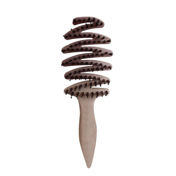 Hollow Boar Bristle Hair Comb Curly Hairbrush Fluffy Hair Care Scalp Massage Brush Rose Comb Voluminous Roots Style
