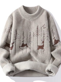 Winter new style Men's Sweater Long sleeve Letter Pattern Men Fashion Sweaters Thicken Warm Wool Pullovers Sweater