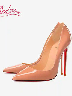 Tacchi alti eleganti da donna neri Fondo rosso lucido Tacchi da donna di marca di lusso 2025 tendenza Punta a punta Décolleté da festa sexy Scarpe da donna