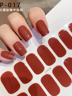Semi Cured Wraps Fast Gel Nail Sticker Soild Nail Gel Wraps Adhesive Full Cover Gel Nail Decal UV Lamp Cured Manicure Decoration
