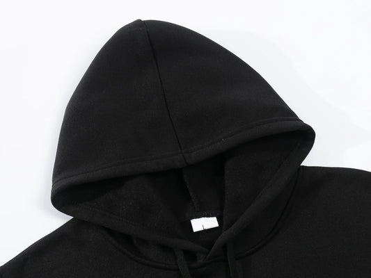 2025 Set di abbigliamento sportivo da jogging casual da uomo con cappuccio e pantaloni sportivi neri Giacca gommata Sport di moda Set invernale caldo da 2 pezzi