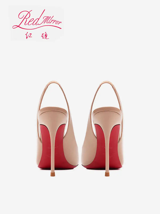 Heeled sandals Red Shiny Bottoms Naked color luxury Hollow 2025 New Elegant High Heels Sexy Slingbacks Ladies Shoes Women shoes