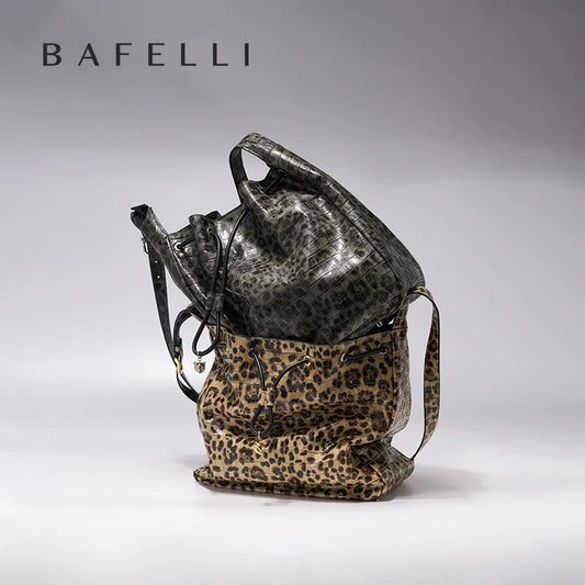 BAFELLI NUOVI BORSE DA DONNA BORSE IN PELLE DELLA MODA DI LUSSO 2025 DESIGNER DI ALTA QUALITÀ MARCA CAPACITÀ LADIES Spalla LEOPARD PRINT