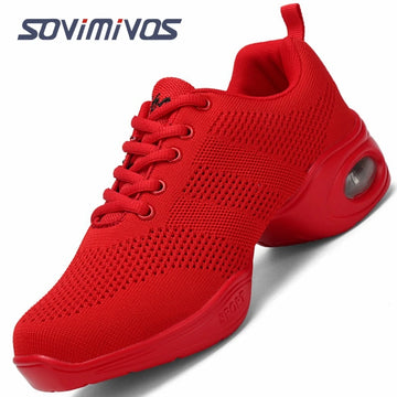 New Soft Outsole Breath Dance Shoes Women Sports Feature Dance Sneakers Jazz Hip Hop Shoes Woman Dancing Shoes Ladies Sneakers