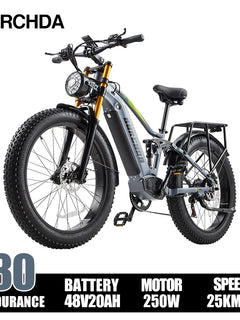BURCHDA RX80 Bicicletta Elettrica per Adulti, Motore 1000W, Batteria 48V20AH960WH, E-bike con Pneumatici Fat da 26 Pollici per Tutti i Terreni, 45KM/H, E-Mountain Bike