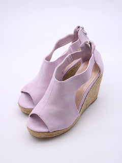 Soraia shoes Women's Suede Sandals with Wedge and zipper on the Heel, zipper Sandals, zipper, Heel and Toe, Young Fashion, Summer.