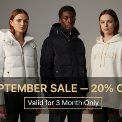 September Discount Banner — Piumini & Hoodies 20% OFF