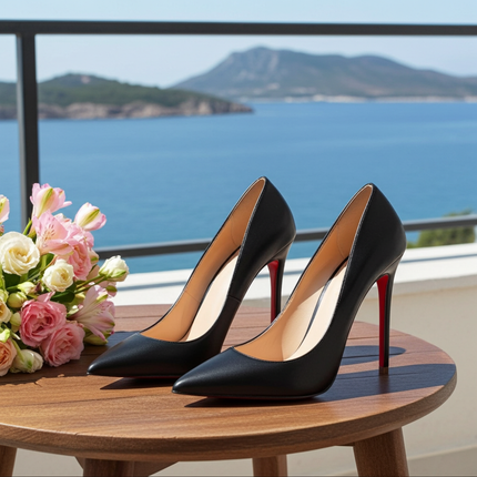 Scarpe Rosse Sexy Taglia Grande 34-44, Tacchi Alti per Feste e Matrimoni, Suola in Gomma, Punta a Spillo, Décolleté Primaverili da Donna