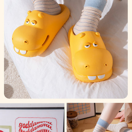 Ciabatte da donna Hippo, modello House Flats in EVA, estive, con simpatici cartoni animati, scarpe da donna di design, per interni ed esterni, da spiaggia, morbide e antiscivolo.