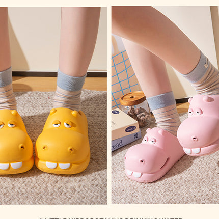 Ciabatte da donna Hippo, modello House Flats in EVA, estive, con simpatici cartoni animati, scarpe da donna di design, per interni ed esterni, da spiaggia, morbide e antiscivolo.