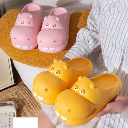 Ciabatte da donna Hippo, modello House Flats in EVA, estive, con simpatici cartoni animati, scarpe da donna di design, per interni ed esterni, da spiaggia, morbide e antiscivolo.