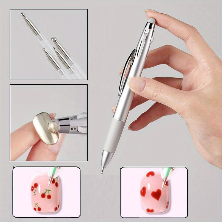 Nail Dotting Pen Nail Art Dotting Tools in Ballpoint Pen Design Nail Art Tip Dot Paint Manicure Kit for Dot Drawing Home Salon
