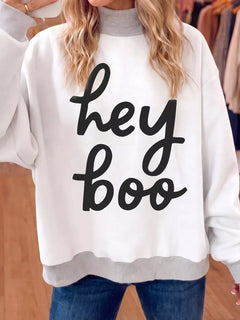 Reversible Halloween Graphic Mock Neck Tunic Sweatshirt