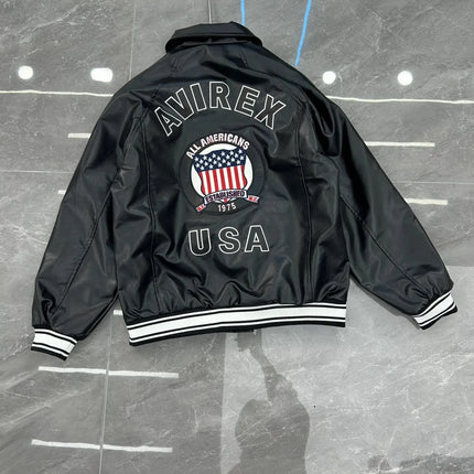 Hip hop american functional style letter embroidered leather jacket loose couple short winter jacket men y2k men clothing