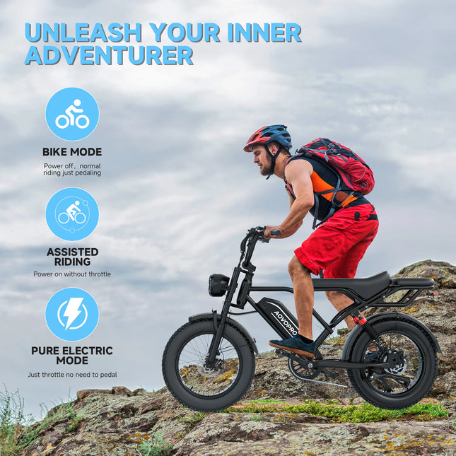 EU Stock Electric Bicycle 1500W Motor 20 Inch Anti-slip Shock Absorb Tires Super Bright Front Light Max Load 120Kg For Suburb Long Distance Riding