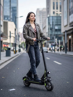 Monopattino Elettrico Adulto, Scooter Elettrico Pieghevole, Velocità Fino a 24.9 Km/h, 40Km di Autonomia, 10" Pneumatici Solidi, Carico massimo 120 kg, Doppia frenata