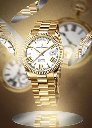 Orologi da uomo PAGANI DESIGN DD36 Gold, orologio automatico di lusso da uomo, vetro zaffiro AR, orologio da polso meccanico, consegna dal magazzino UE.