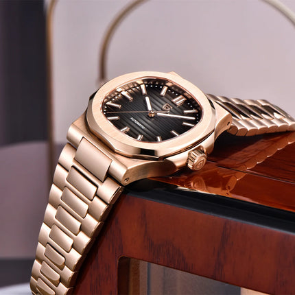 PAGANI DESIGN 2026 Nuovo Orologio Automatico di Lusso da Uomo, Orologio da Polso Meccanico in Acciaio Inossidabile con Vetro Zaffiro, Quadrante a Barile da 40MM