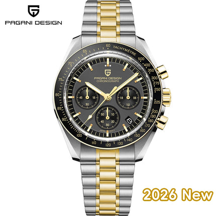 PAGANI DESIGN 2026 Nuovo CK2988 Orologio da Polso da Uomo al Quarzo di Lusso Retrò con Funzione Luna, Vetro Zaffiro e Cronografo di Precisione